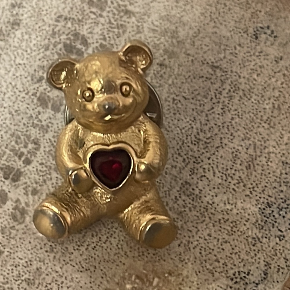 Avon Gold Teddy Bear Pin